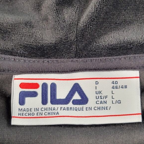 New Fila Hoodie Womens Large Black Velvet 1/4 Zip Hooded Pullover Sweatshirt NWT - Picture 6 of 15